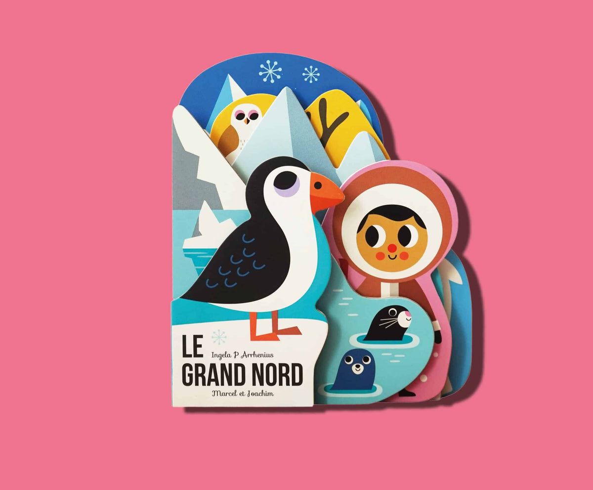 Imagier bébé tout-carton Le Grand Nord, Ingela P Arrhenius, Marcel &amp; Joachim : pingouins, ours polaires et chiens de traîneau