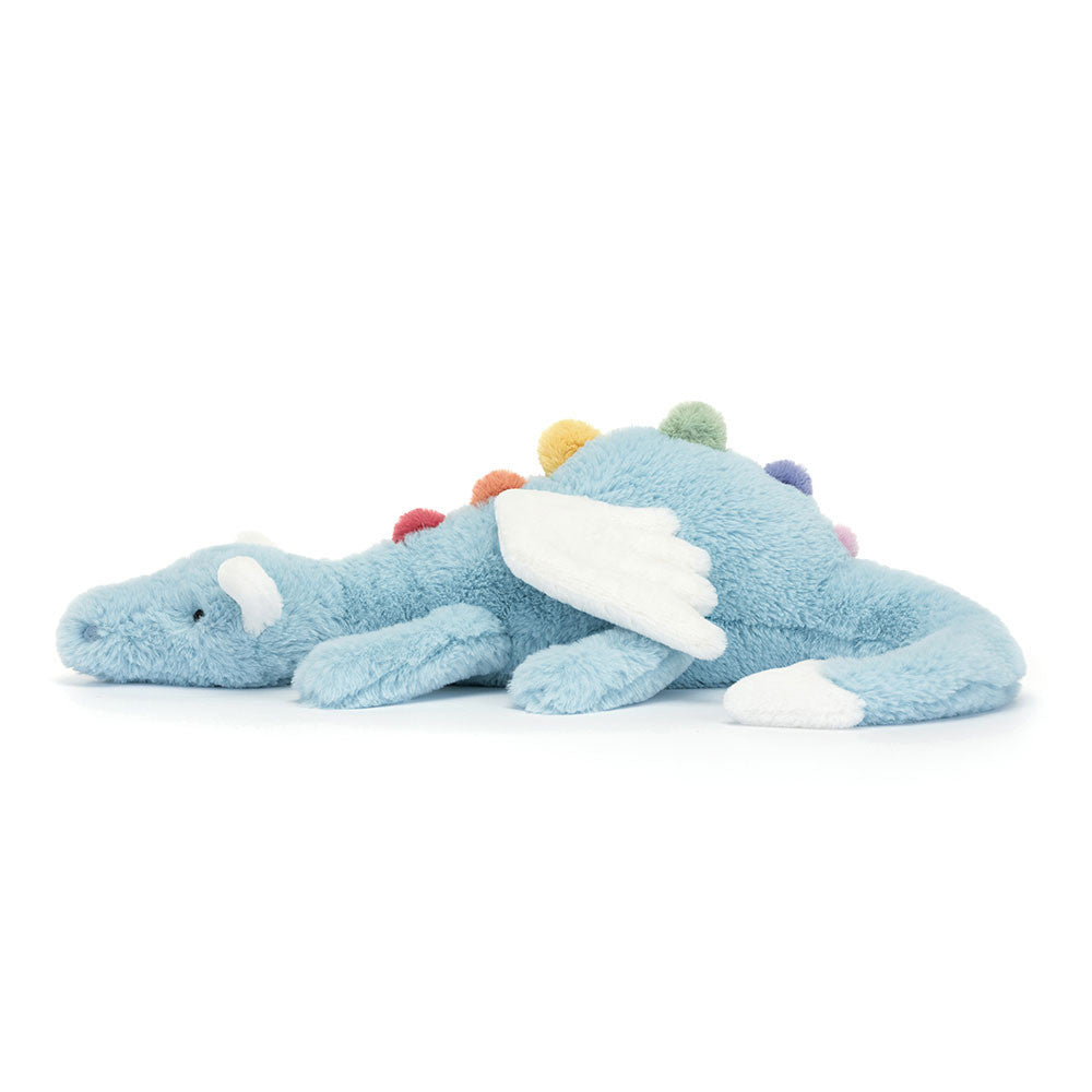 Peluche Sky Dragon Large Jellycat, allongé, vue de profil