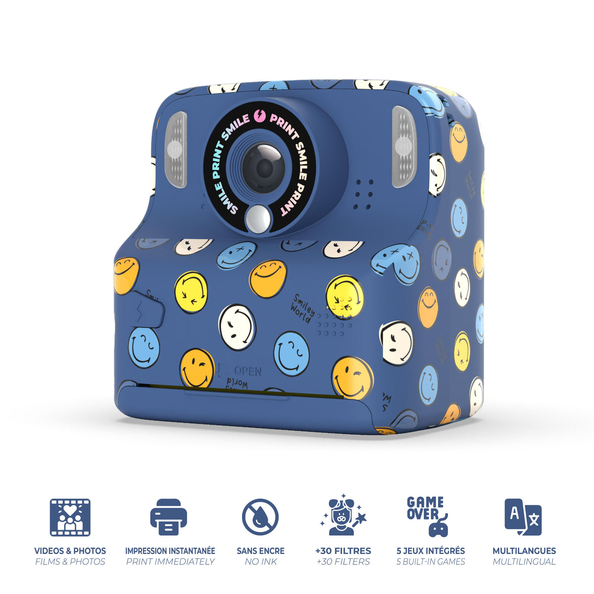 Appareil photo instantané bleu pour enfant Pixismiley Smiley World MOB, vue 3