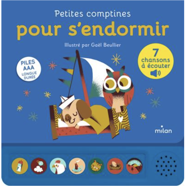 Petites comptines pour s'endormir – livre sonore bébé Milan