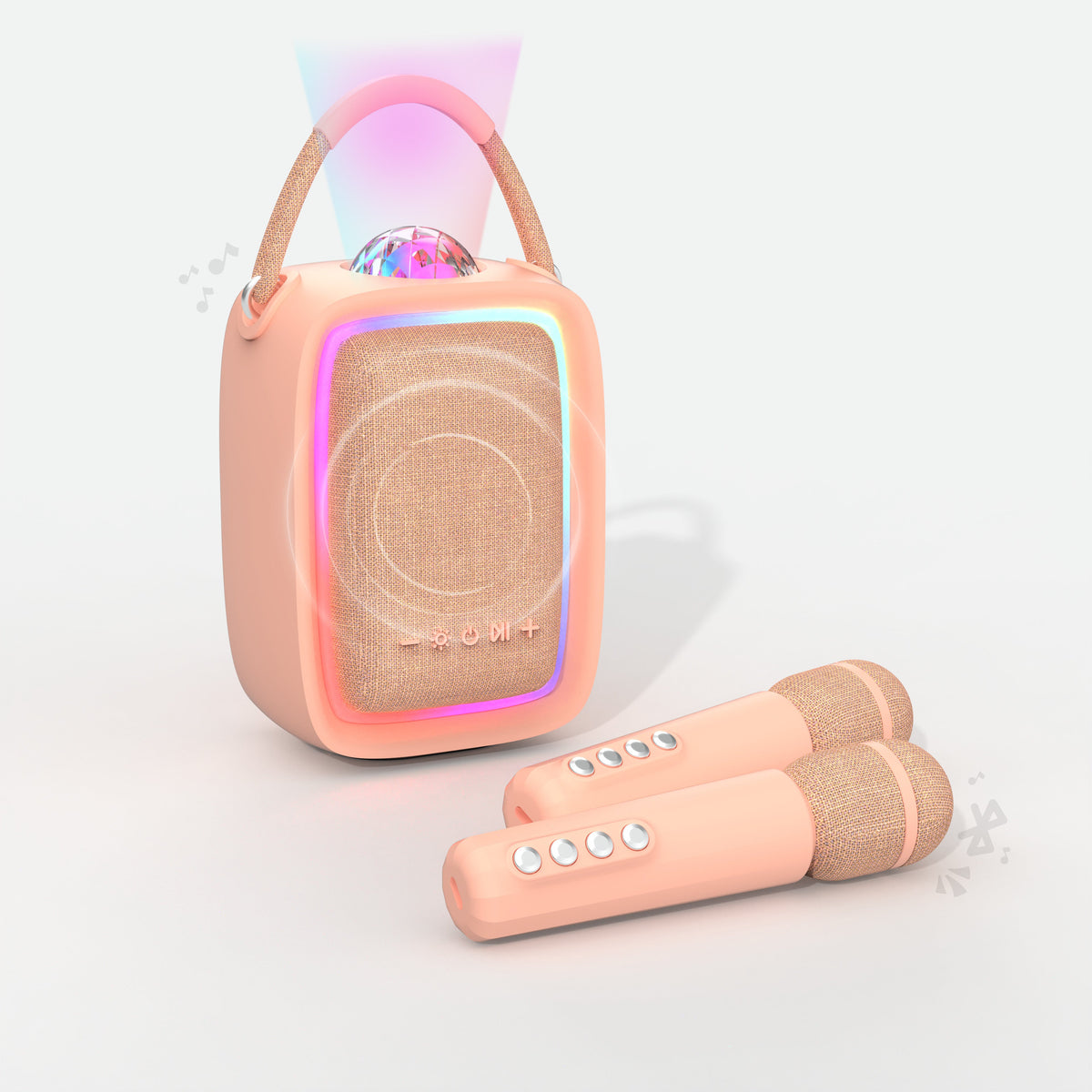 Enceinte karaoké lumineuse rose pour enfant Singy Party MOB, lumières multicolores