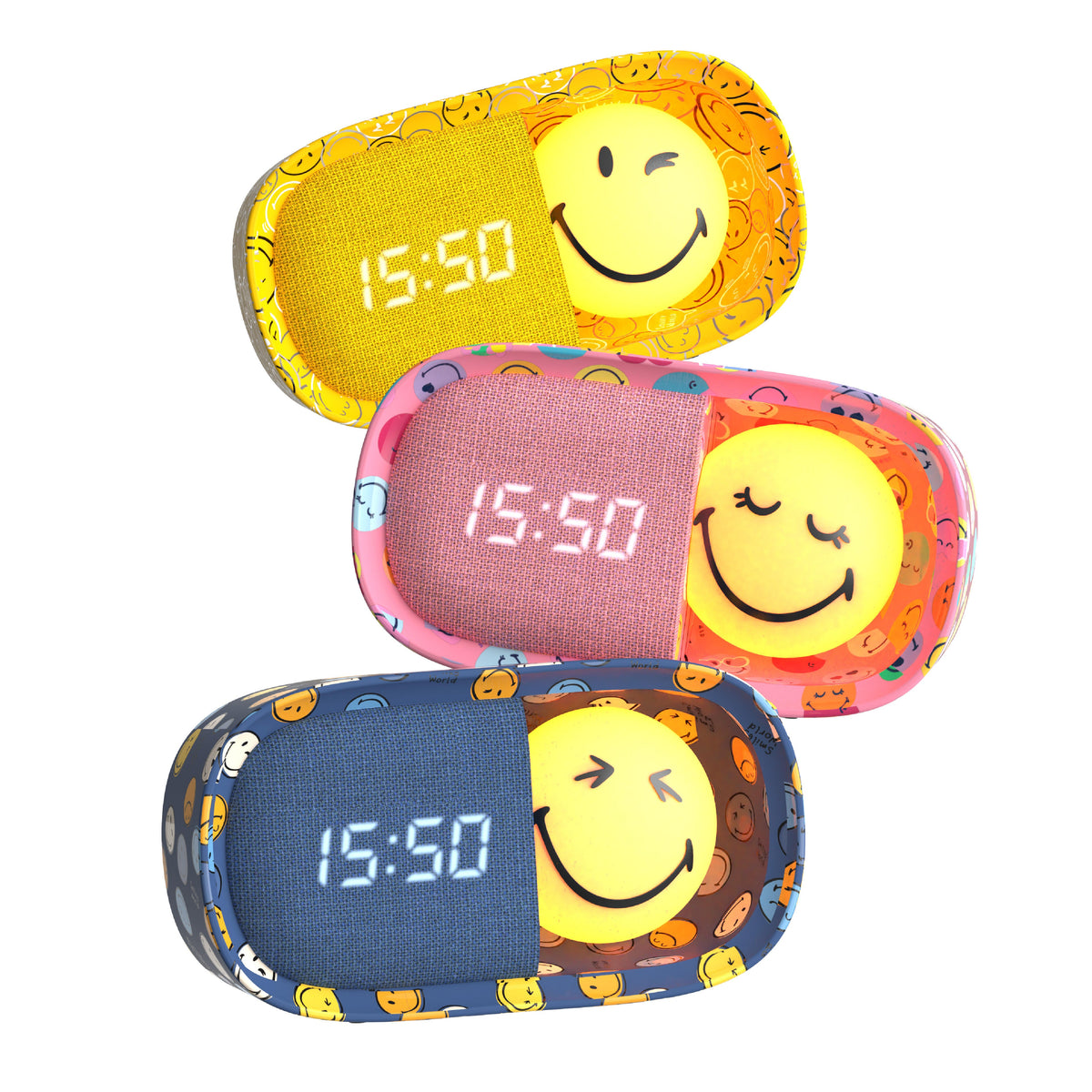 Réveil veilleuse jaune pour enfant Dreamy Clock Smiley World MOB, vue 4