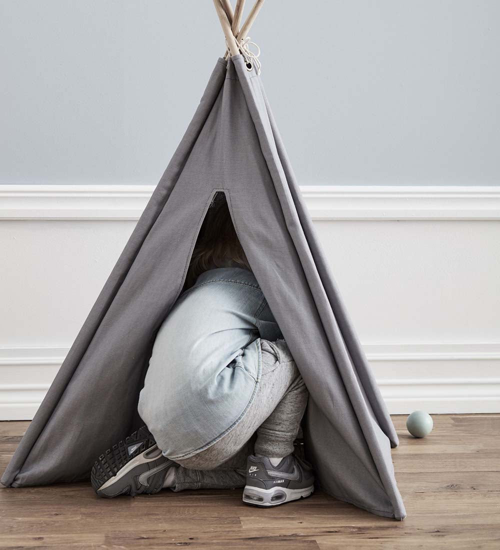 Small grey teepee tent