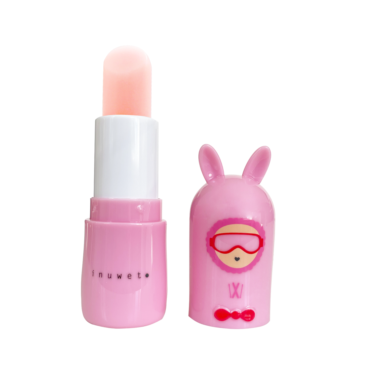 Baume Snow Girl Inuwet tout de rose vêtu, vegan et fabriqué en France pour les lèvres en hiver