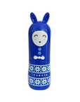 Baume à lèvres enfant bleu cobalt Inuwet Flocon, parfum fraise, motif montagne chic
