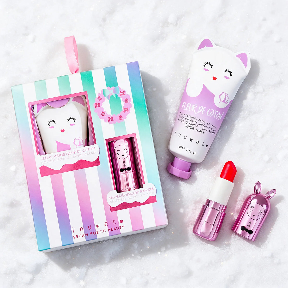 Coffret LiMagic Inuwet best-seller, crème mains parfum fleur de coton, idée cadeau d'anniversaire