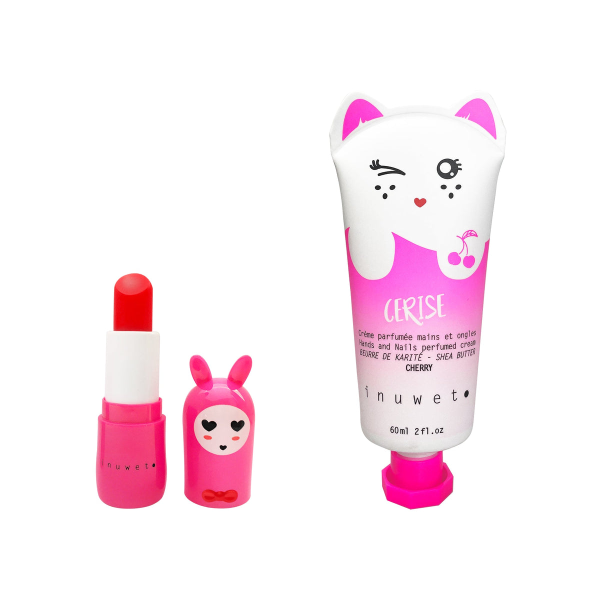 Idée cadeau d'anniversaire ou de Noël : coffret soin Inuwet Wiz, parfum gourmand de cerise