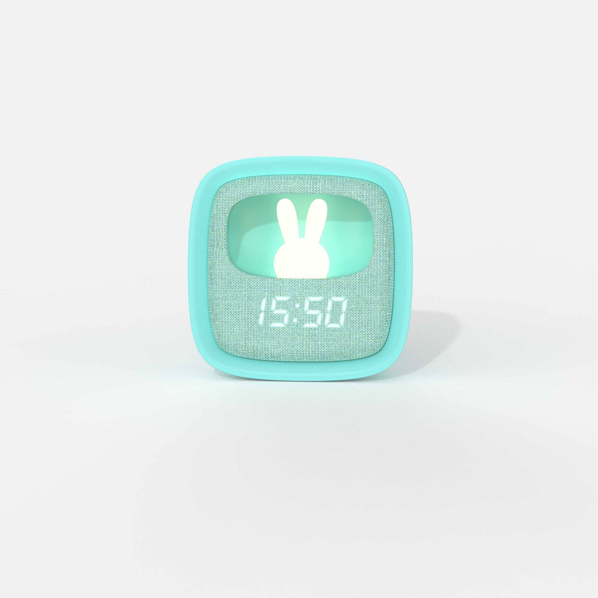 Réveil enfant turquoise Billy Clock MOB, réveil veilleuse avec petit lapin lumineux