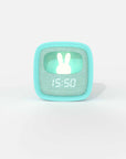 Réveil enfant turquoise Billy Clock MOB, réveil veilleuse avec petit lapin lumineux