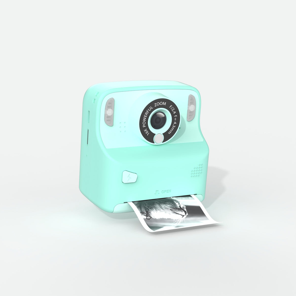 Appareil photo instantané turquoise pour enfant Pixiprint MOB, impression sans encre en 10 secondes