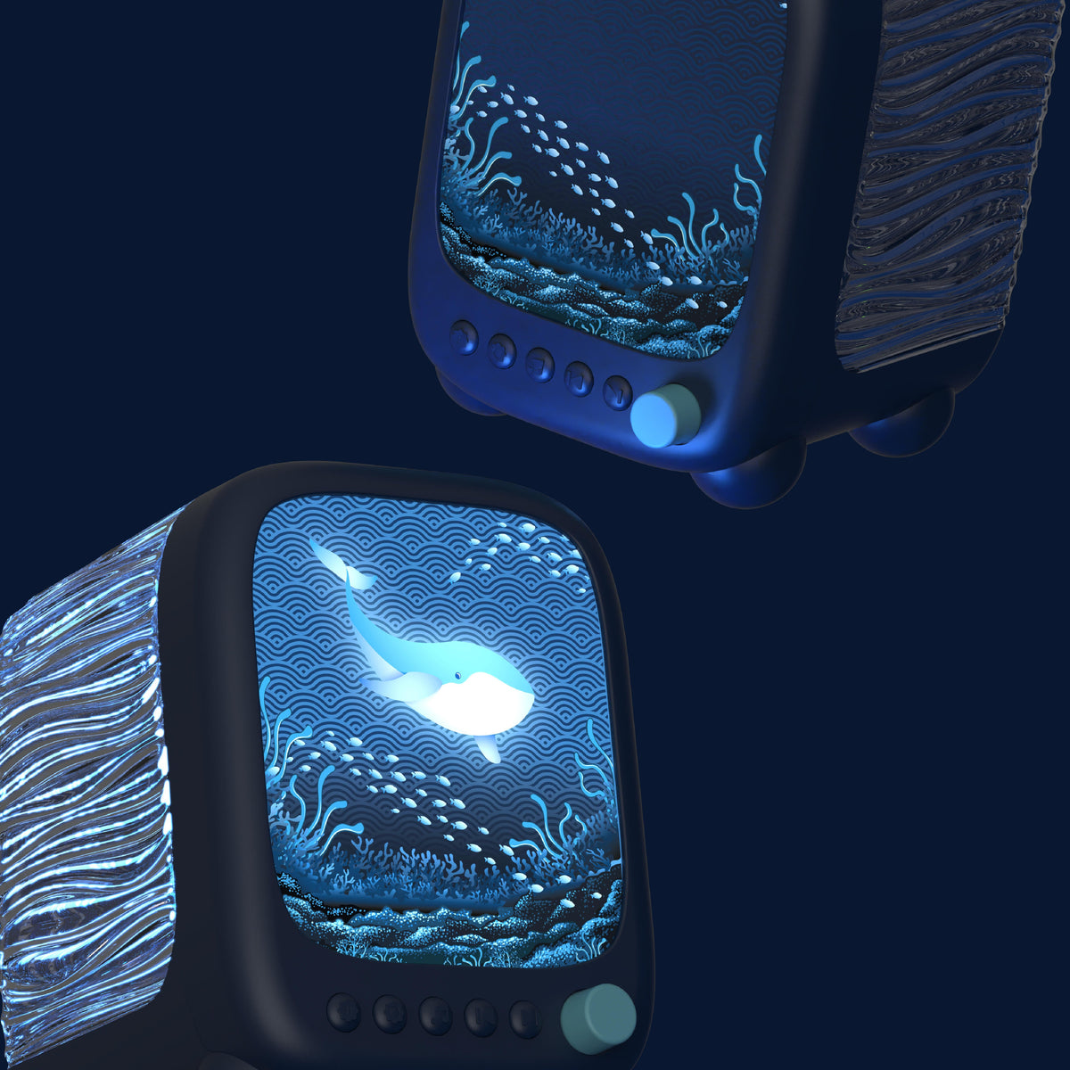 Lampe d'ambiance océan Abyss Wavy Light MOB avec enceinte Bluetooth, vue 3