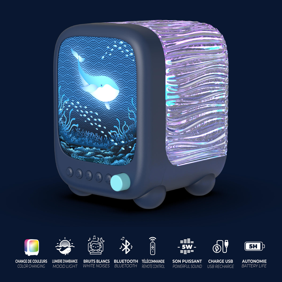 Lampe d'ambiance océan Abyss Wavy Light MOB avec enceinte Bluetooth, vue 4