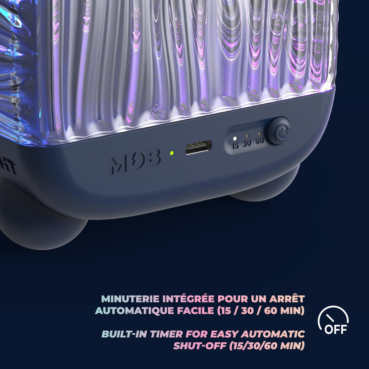 Lampe d'ambiance océan Abyss Wavy Light MOB avec enceinte Bluetooth, vue 5
