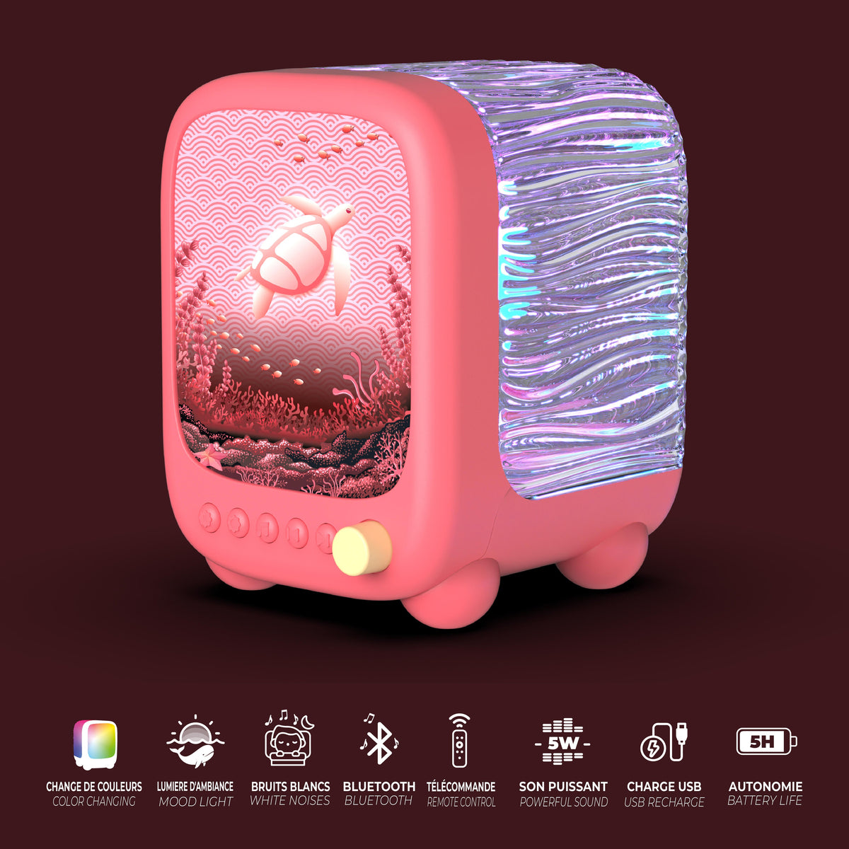 Lampe d'ambiance océan corail Wavy Light MOB avec enceinte Bluetooth, vue 4