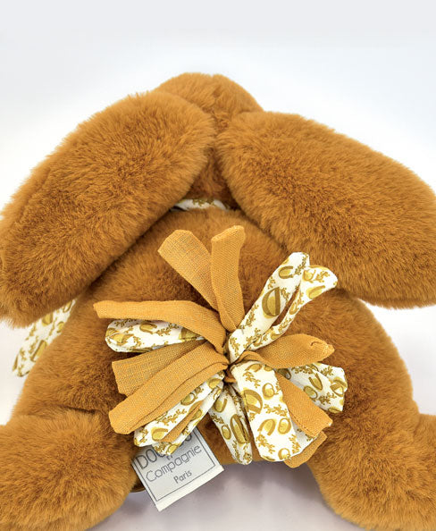 Peluche lapin pantin ocre Lapin DOUDOU – idéal en cadeau de naissance