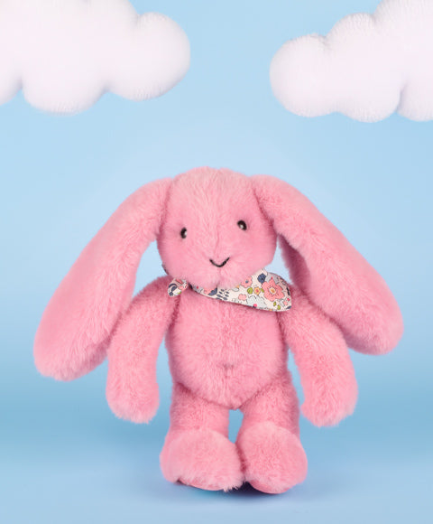 Peluche Lapin Fleurette grenadine 25 cm – idéal en cadeau de naissance