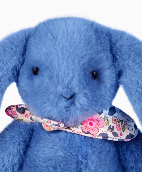 Peluche Lapin Fleurette bleu 25 cm – taille 25 cm