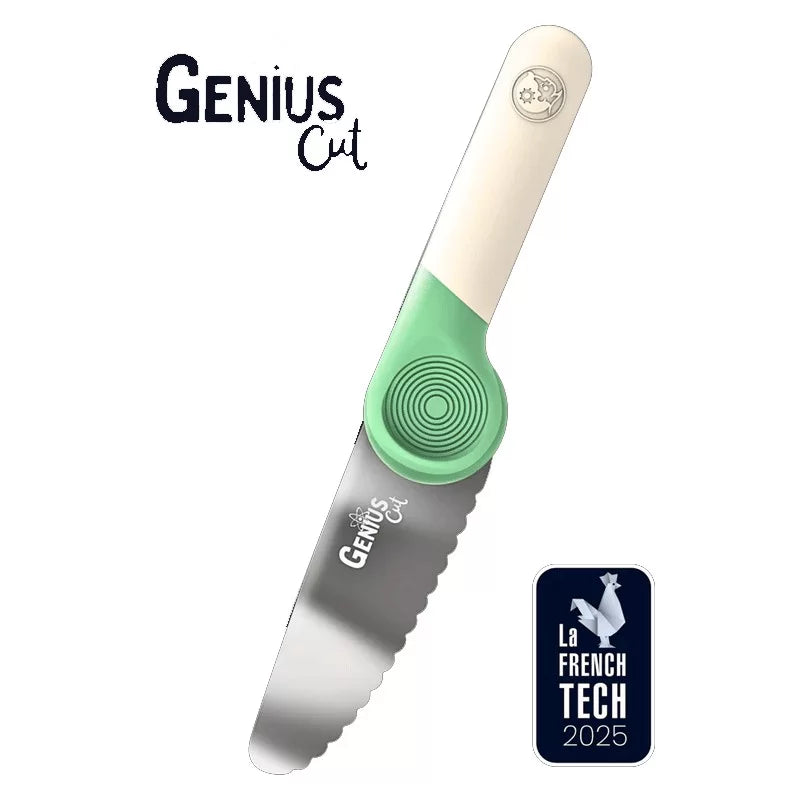 Couteau éducatif Genius Cut - Vert Coton – couteau éducatif enfant Les Petits Architectes