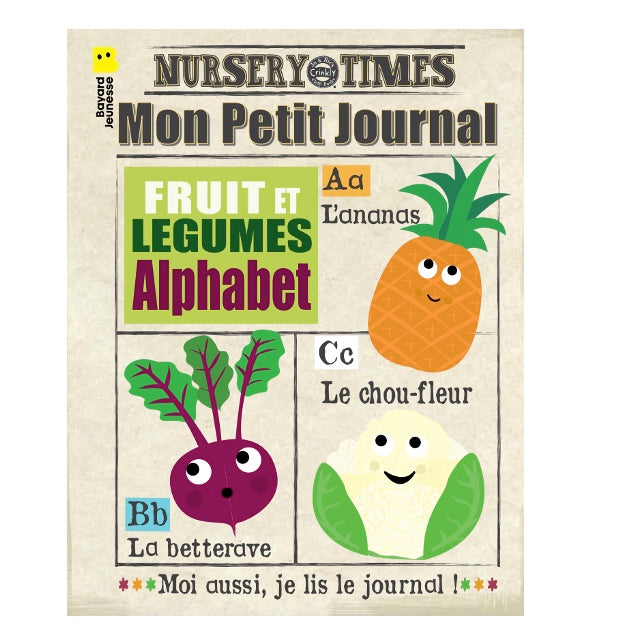Crinkly Fruits et Légumes – livre tissu bébé Bayard Jeunesse