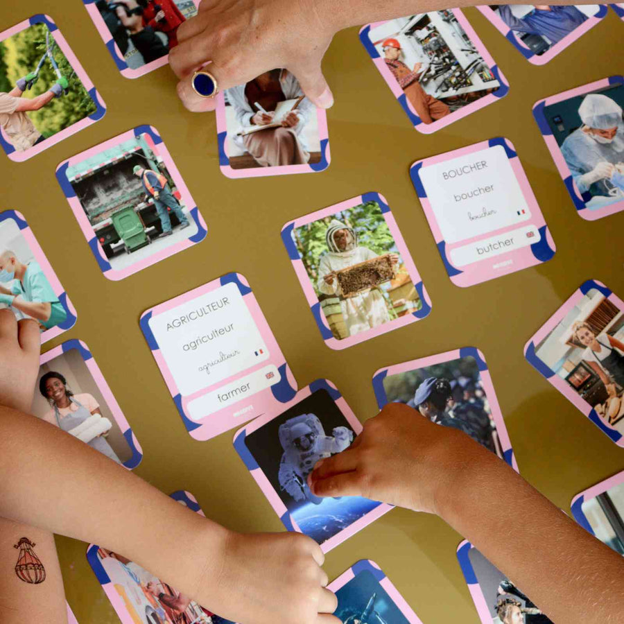 Cartes Flash - Matériel de vocabulaire, lecture et écriture - MÉTIERS