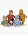 Babies - Marsala velour sleepsuit and hat set