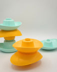 6 Turquoise and Yellow Nesting Boats