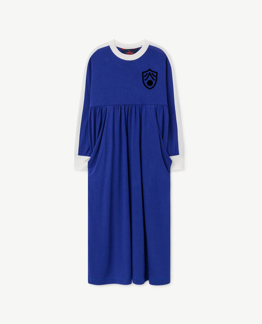 Cockatoo Kids Dress Deep Blue Shield