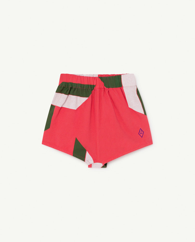 Clam Kids Short Red Geometric