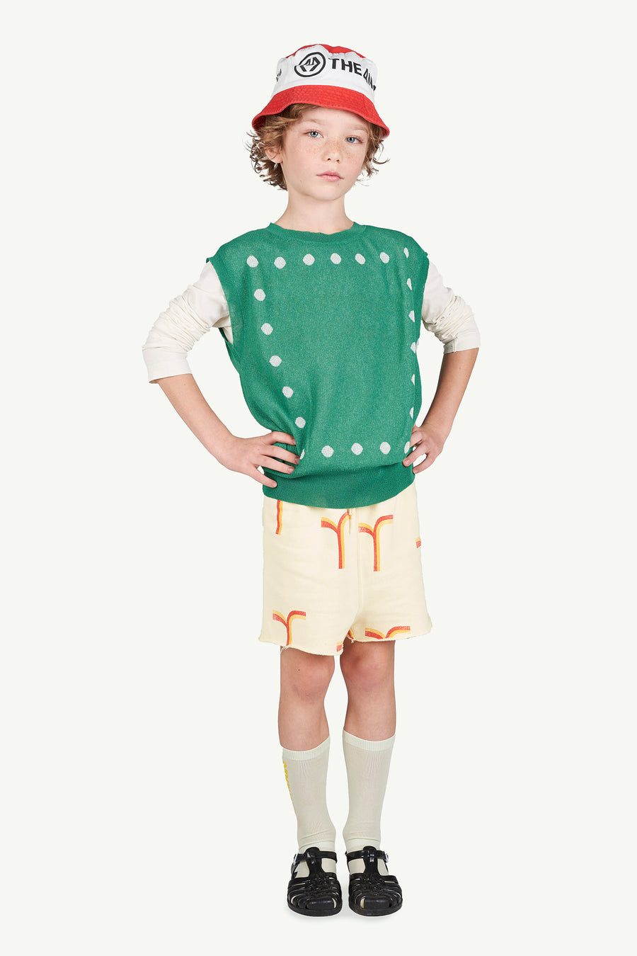 Geo Bat Kids Vest Green