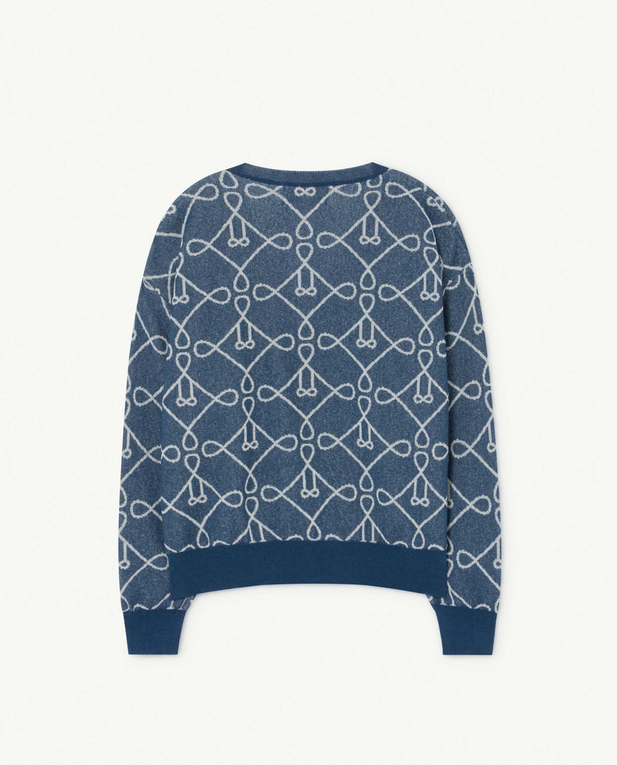 Logo Racoon Kids Cardigan Deep Blue