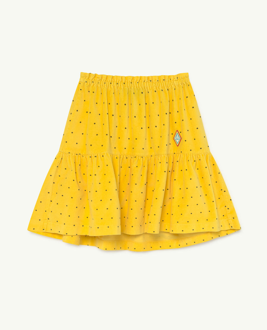 Bird Kids Skirt Yellow Dots