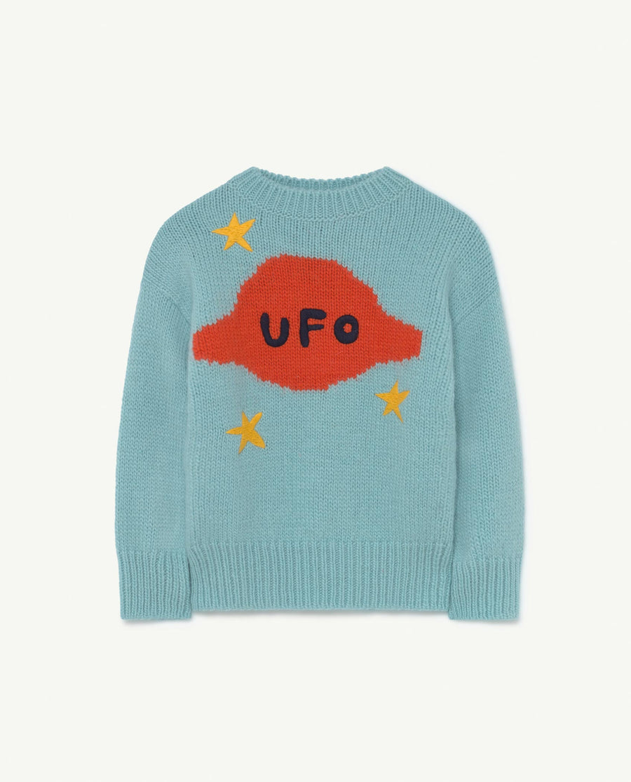 Space Bull Kids Sweater Soft Blue