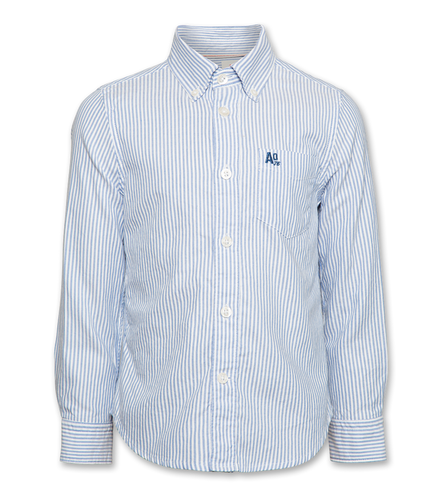 Button Down Striped Shirt Blue