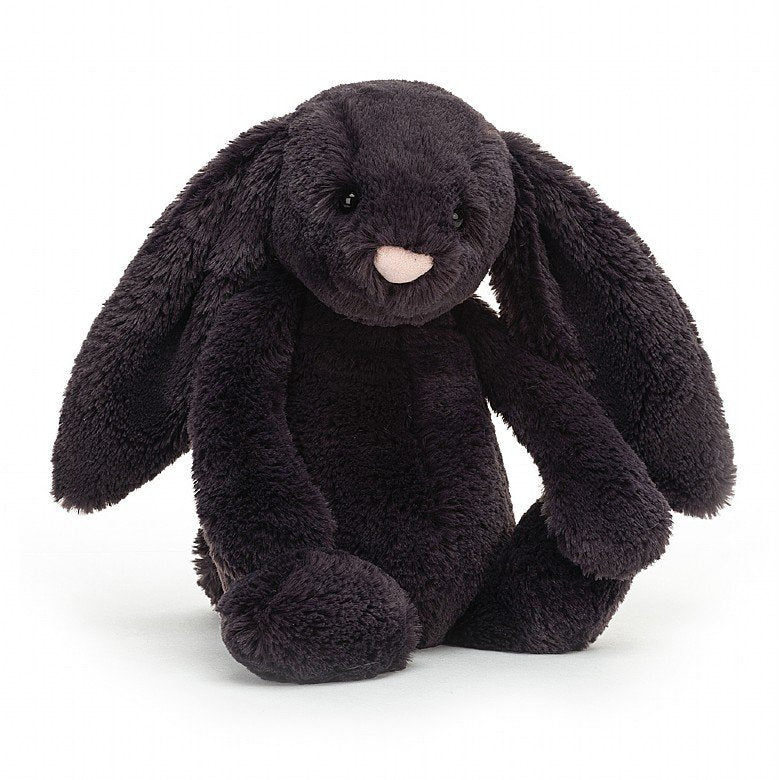  Medium Bashful Inky Bunny 黒 うさぎ Personalized Bashful Inky Bunny Medium - Official Jellycat