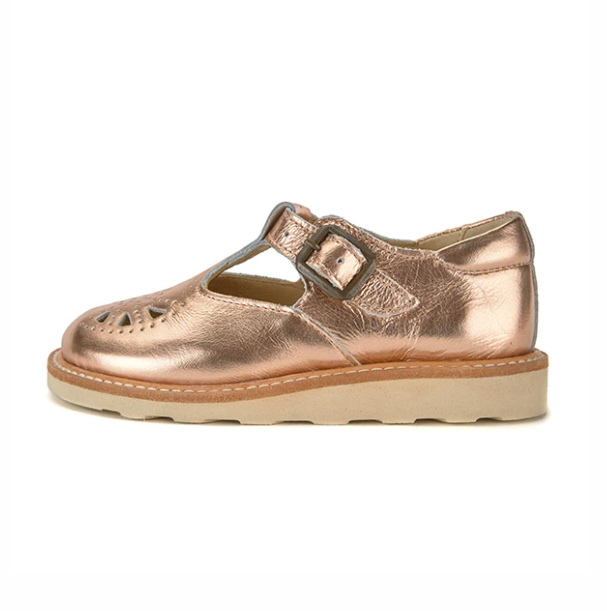 Rosie T-Bar Rose Gold Leather