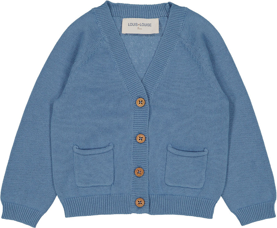 Cardigan Hubert Knitted Cotton Blue