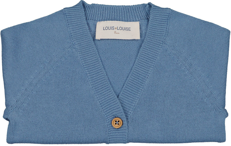 Cardigan Hubert Knitted Cotton Blue