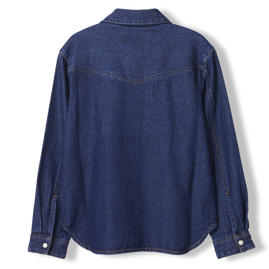 DUSK Blue Denim -  Woven Long Sleeve Shirt