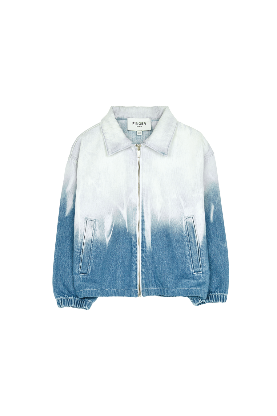 Finger in the Nose - Bleached Blue Dip Dye - Oversized Fit Denim Jacket