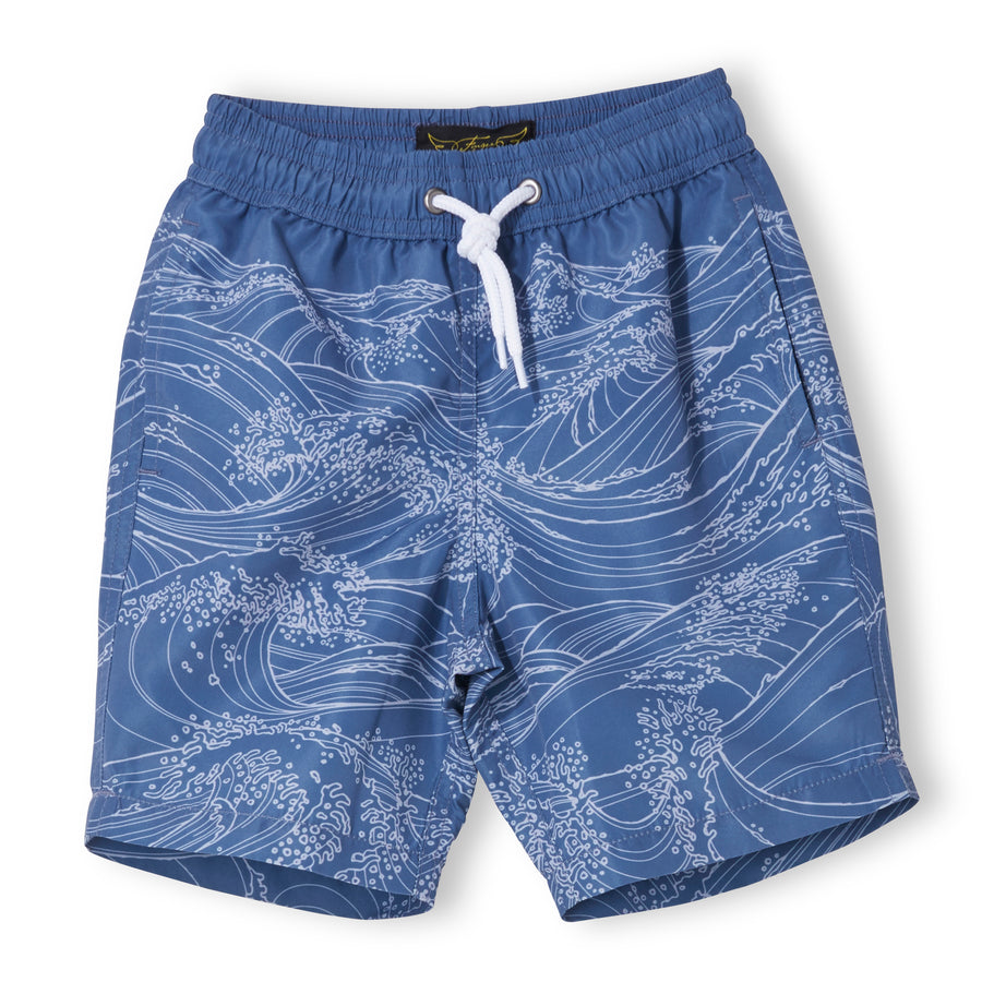 GOODBOY Indi Blue Waves - Boy Woven Surf Bermudas