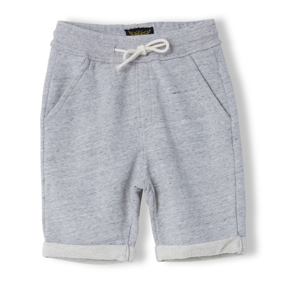 GROUNDED Heather Cloud - Boy Knitted Fleece Comfort Fit Bermudas