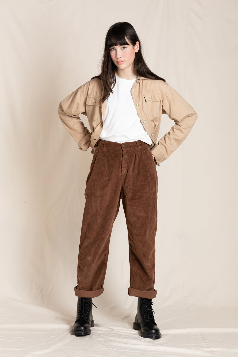 Finger in the Nose - Brown Loose fit Cropped Jeans