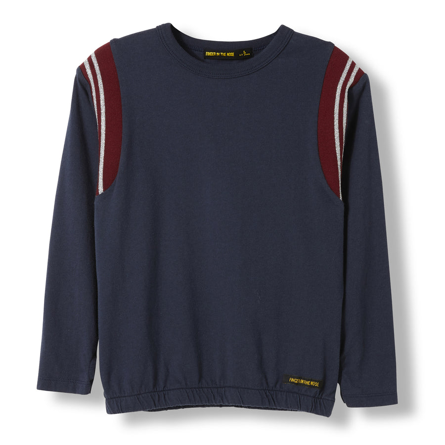 MIKKI Night Blue -  Knitted Long Sleeve Jersey T-shirt