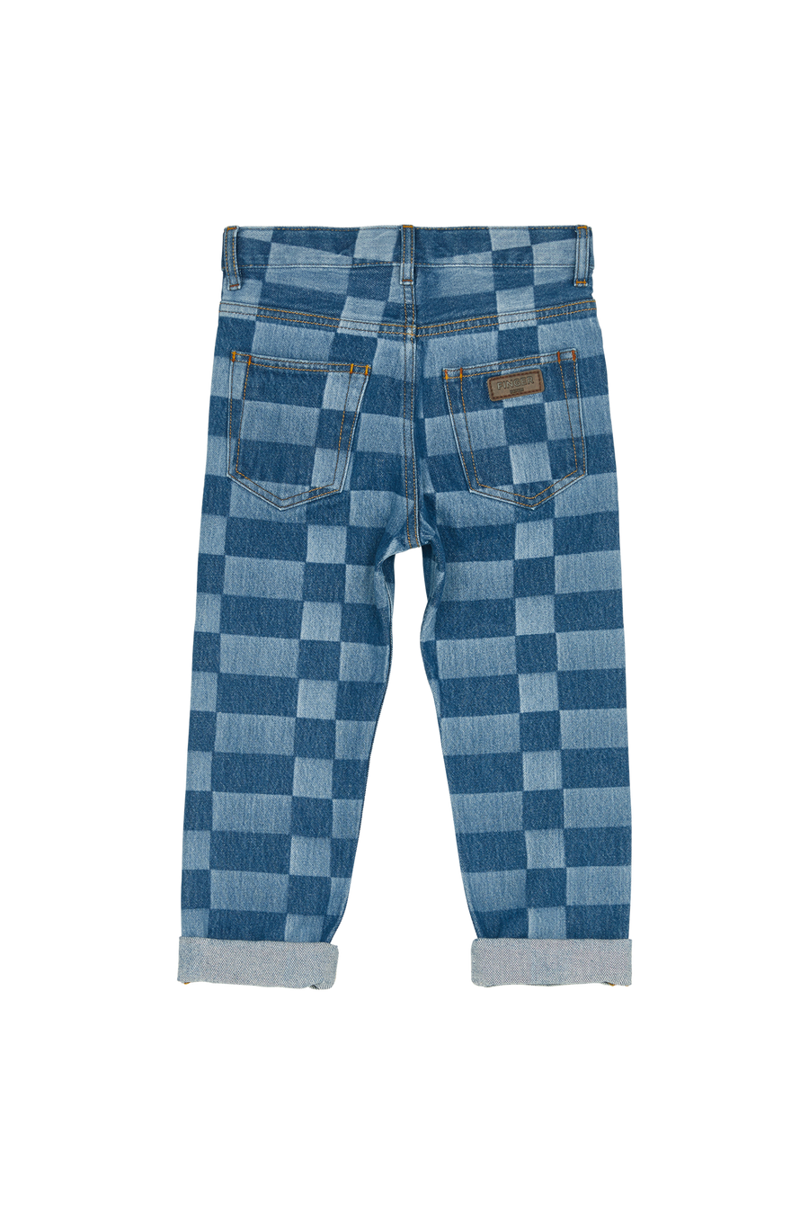 Finger in the Nose - Blue Denim Checkers Tapered Fit Jeans