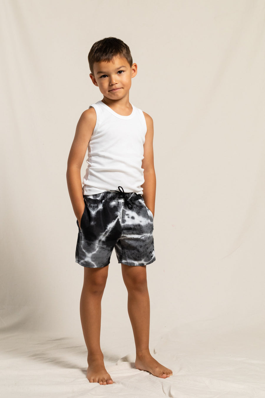 Finger in the Nose - Shorts - POOLBOY Black/White Tie & Dye - Swimming Shorts