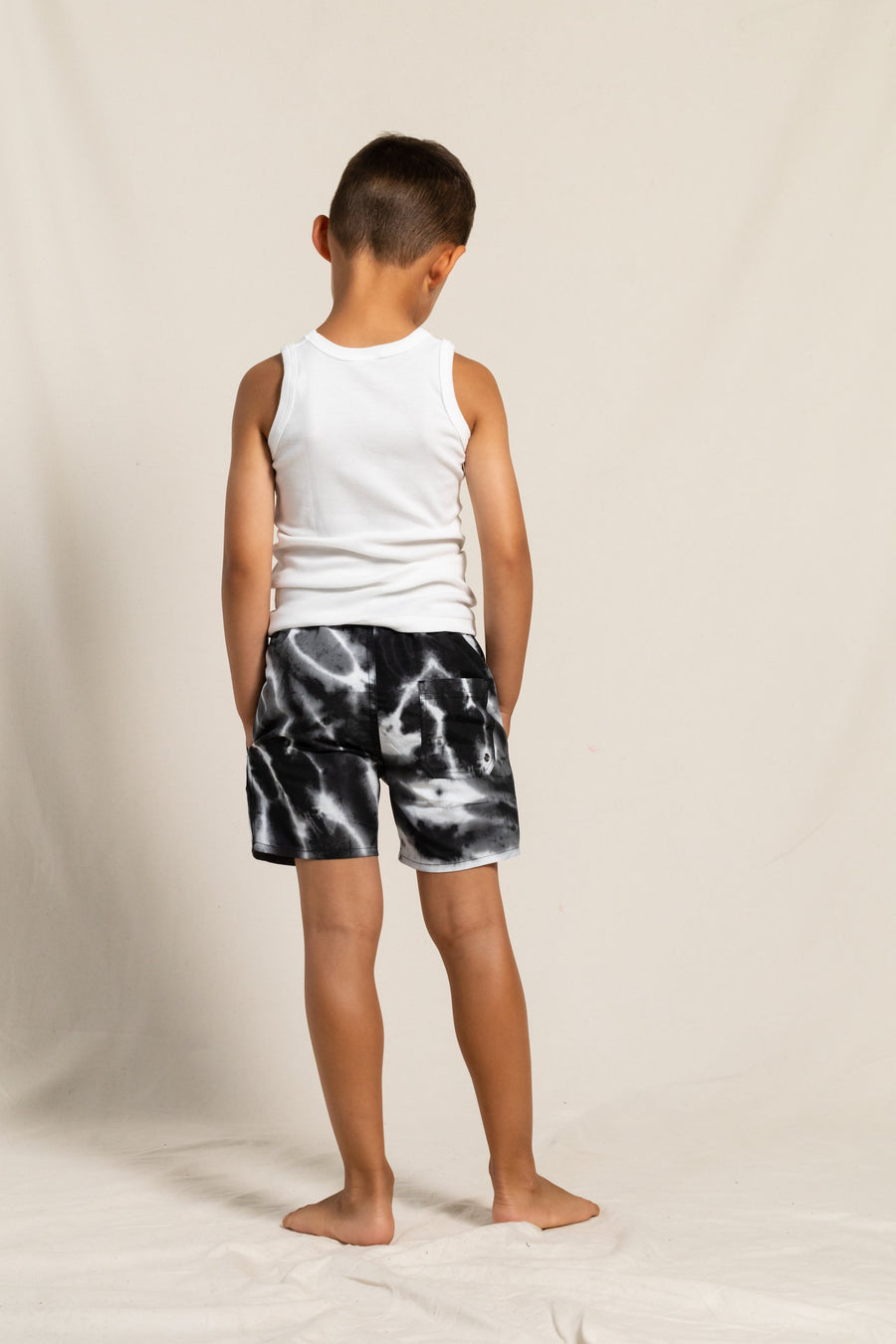 Finger in the Nose - Shorts - POOLBOY Black/White Tie & Dye - Swimming Shorts