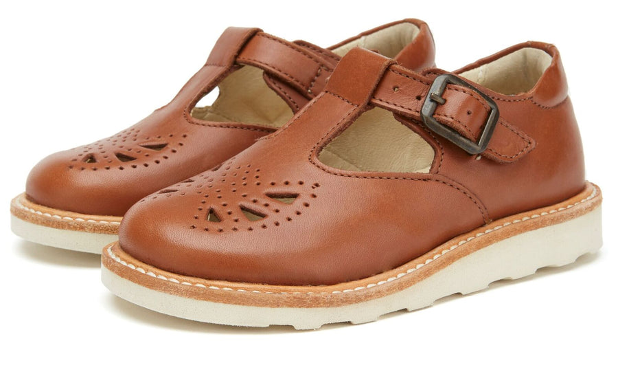 Rosie T-Bar Chestnut Brown Leather