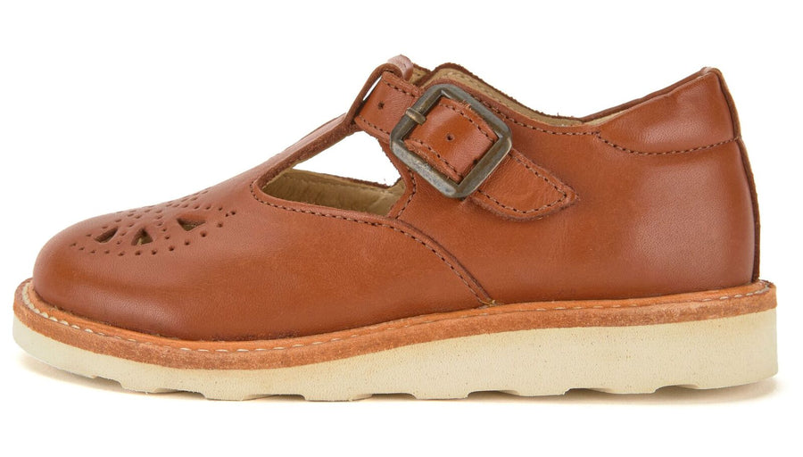 Rosie T-Bar Chestnut Brown Leather