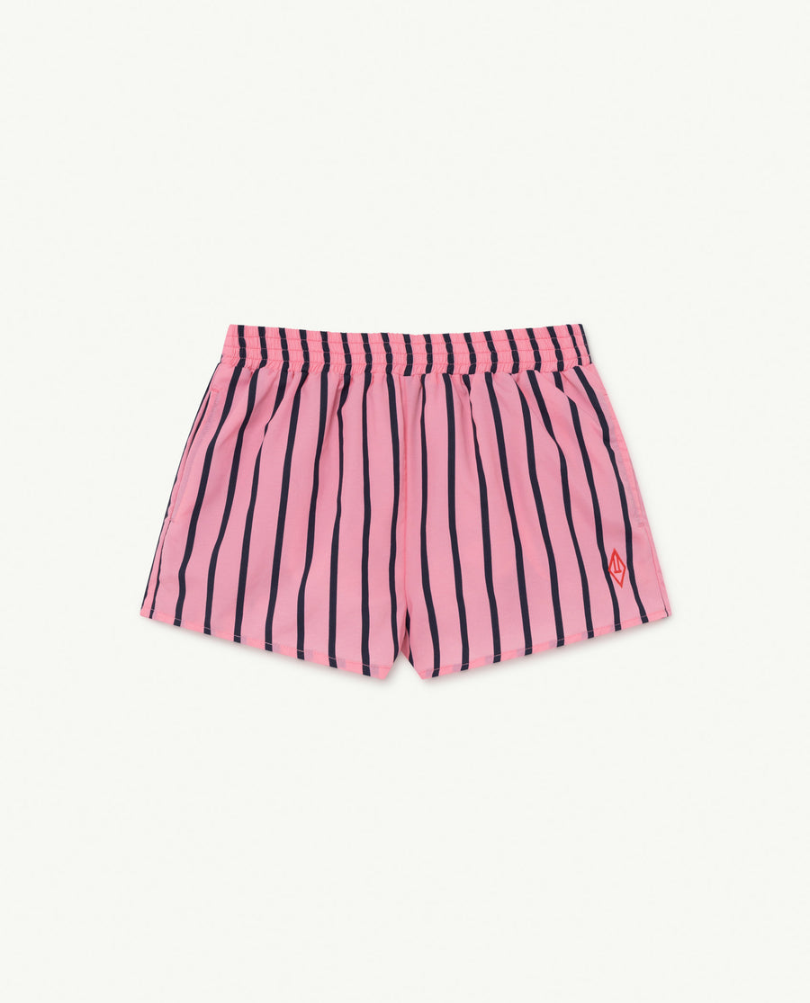 The Animals Observatory - Swimwear - Puppy Kids Swimsuit Pink Stripes