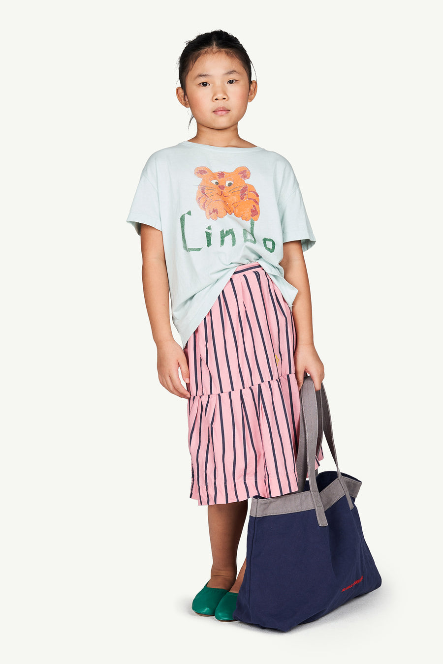 The Animals Observatory - Skirts - Turkey Kids Skirt Pink Stripes